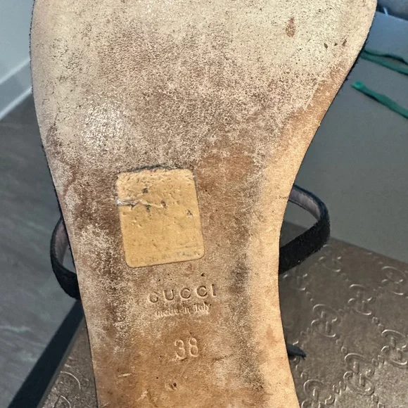 Gucci Black Sandals with Crystal Accents - Picture 5 of 5